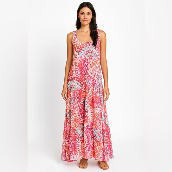 Sundance 100% Silk Maxi Dress Multicolor Print Women’s Size XL - Picture 1 of 7